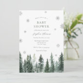 Winter Forest Baby Shower Invitation Einladung (Stehend Vorderseite)