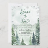 Winter Forest Baby Shower Save the Date Einladung (Vorderseite)