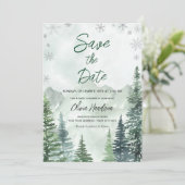 Winter Forest Baby Shower Save the Date Einladung (Stehend Vorderseite)