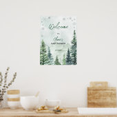 Winter Forest Baby Shower Welcome Poster (Küche)