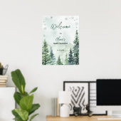 Winter Forest Baby Shower Welcome Poster (Heimbüro)
