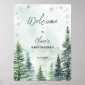 Winter Forest Baby Shower Welcome Poster (Vorne)
