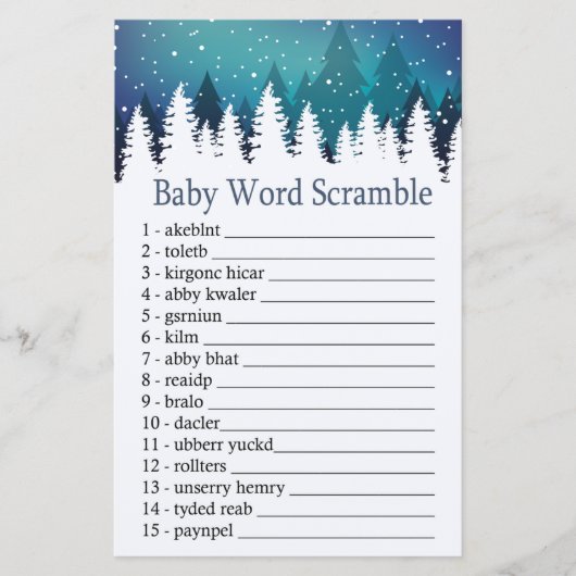 Winter Forest Baby Wortspiel (Vorderseite)