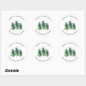 Winter Forest Christmas Classic Round Sticker (Blatt)