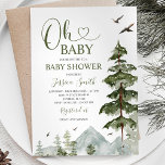 Winter Forest Christmas Greenery Baby Shower Einladung<br><div class="desc">Oh Baby Winter Forest Weihnachtsgrün Kinderdusche Einladung</div>
