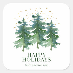 Winter Forest Company Holiday Square Sticker