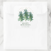 Winter Forest Company Holiday Square Sticker (Tasche)