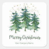 Winter Forest Company Quadratischer Aufkleber (Vorderseite)