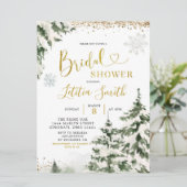 Winter Forest Conifer Tree Brautparty laden ein Einladung (Stehend Vorderseite)