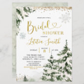 Winter Forest Conifer Tree Brautparty laden ein Einladung (Vorne/Hinten)