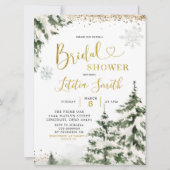 Winter Forest Conifer Tree Brautparty laden ein Einladung (Vorderseite)