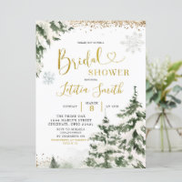 Winter Forest Conifer Tree Brautparty laden ein