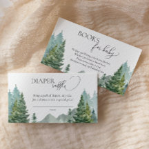 Winter Forest Diaper Raffles, Bücher für Baby Card