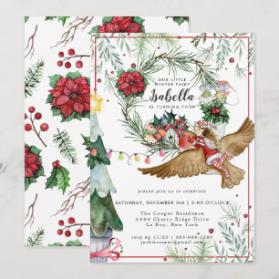 Winter Forest Fairy Birthday Einladung