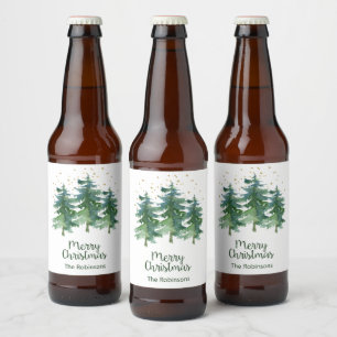 Winter Forest Frohe Weihnachtsbiere Flasche Etiket Bierflaschenetikett