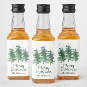 Winter Forest Frohe Weihnachtsliquor Flasche Etike Alkoholflaschenetikett