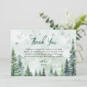 Winter Forest Gender Neutral Baby Shower Dankeskarte (Stehend Vorderseite)
