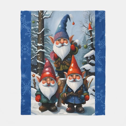 Winter Forest Gnomes Fleecedecke (Vorderseite)