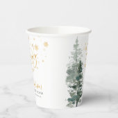 Winter Forest Gold Es ist kalte Outside Baby Dusch Pappbecher (Links)