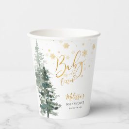 Winter Forest Gold Es ist kalte Outside Baby Dusch Pappbecher