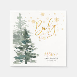 Winter Forest Gold Es ist kalte Outside Baby Dusch Serviette