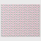 Winter Forest Green Pine Foliage Rosa Weihnachten Geschenkpapier (Flach)