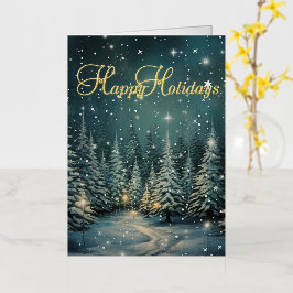 Winter Forest Holiday Foil Card