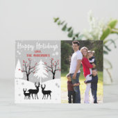 Winter Forest Holiday Foto Feiertagskarte (Stehend Vorderseite)