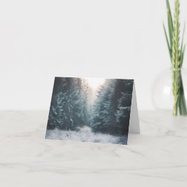Winter Forest Light Holiday Card - Friedlicher Sch Feiertagskarte