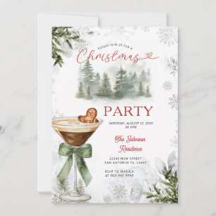 Winter Forest Martini Weihnachtsfeier Einladung