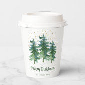 Winter Forest Merry Christmas Company Pappbecher (Rückseite)