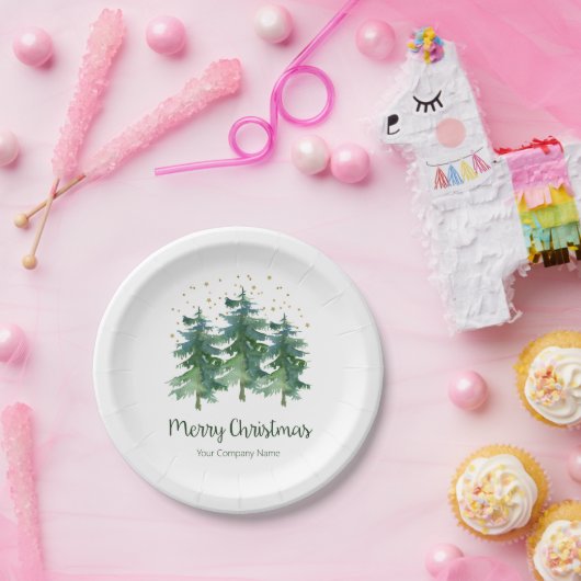 Winter Forest Merry Weihnachtsmann Papierplatte Pappteller (Party)