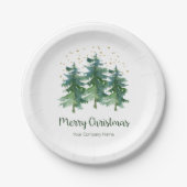 Winter Forest Merry Weihnachtsmann Papierplatte Pappteller (Vorderseite)