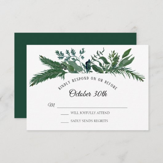 Winter Forest Mountain Foliage Leaf UAWG Wedding Einladung (Vorne/Hinten)
