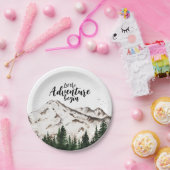 Winter Forest Mountains Adventure Baby Dusche Pappteller (Party)