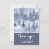 Winter Forest Navy Blue Brautparty vielen Dank Karte (Vorderseite)