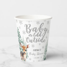 Winter Forest Niedlich Fawn Baby Showcup Pappbecher