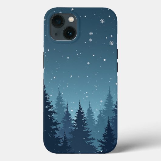 Winter Forest Night iPhone Case (Rückseite)