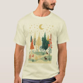 Winter Forest Night Men’s T-Shirt | Peaceful Moon  (Vorderseite)