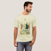 Winter Forest Night Men’s T-Shirt | Peaceful Moon  (Vorne ganz)