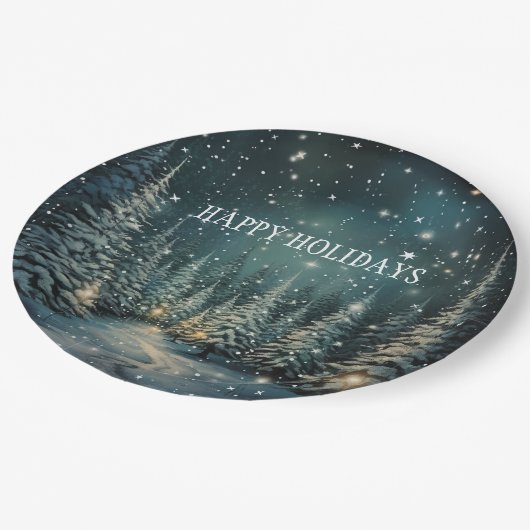 Winter Forest  Pappteller (Schrägansicht)