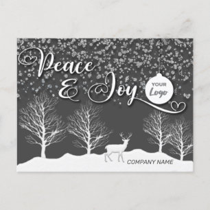 Winter forest Peace & joy Firmenlogo Holiday Feiertagspostkarte
