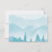 Winter Forest Pine Trees Mountain Wedding RSVP (Rückseite)