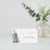 Winter Forest Pink Es ist kalt draußen Windel Begleitkarte (Stehend Vorderseite)