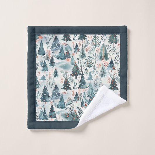 Winter Forest Serenity Badhandtuch Set (Waschlappen)