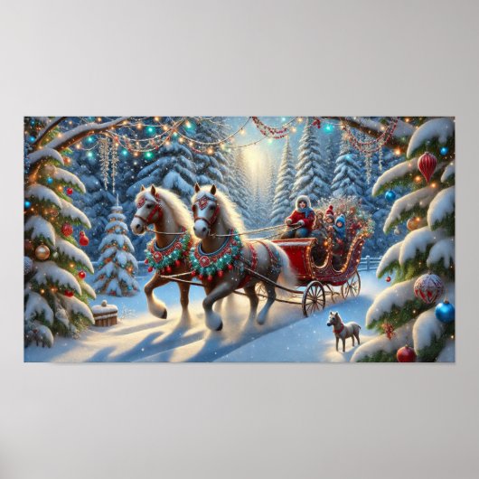 Winter Forest Sleigh Ride Poster (Vorne)