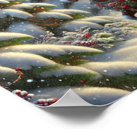 Winter Forest Sleigh Ride Poster (Ecke)