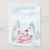 Winter Forest Sleight Santa Claus Babydusche Einladung (Rückseite)
