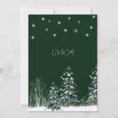 Winter Forest Snow Pine Trees Hochzeit Einladung (Rückseite)