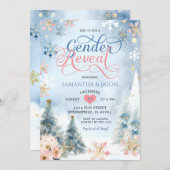 Winter Forest Snowflake Weihnachtsgeschlecht offen Einladung (Vorne/Hinten)